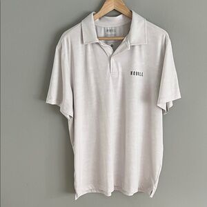 NOBULL Men’s textured Camo Print White Gray Polo Shirt XL